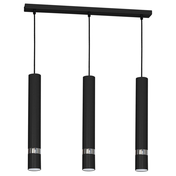Lampa sufitowa wisząca natynkowa JOKER BLACK/CHROME 3xGU10 MLP1414 Milagro 3x GU10 60cm Spot oprawa oświetleniowa nowoczesna Industrialna Loft nawierzchniowa metal zwis czarny czarna chrom Inspiracje Premium