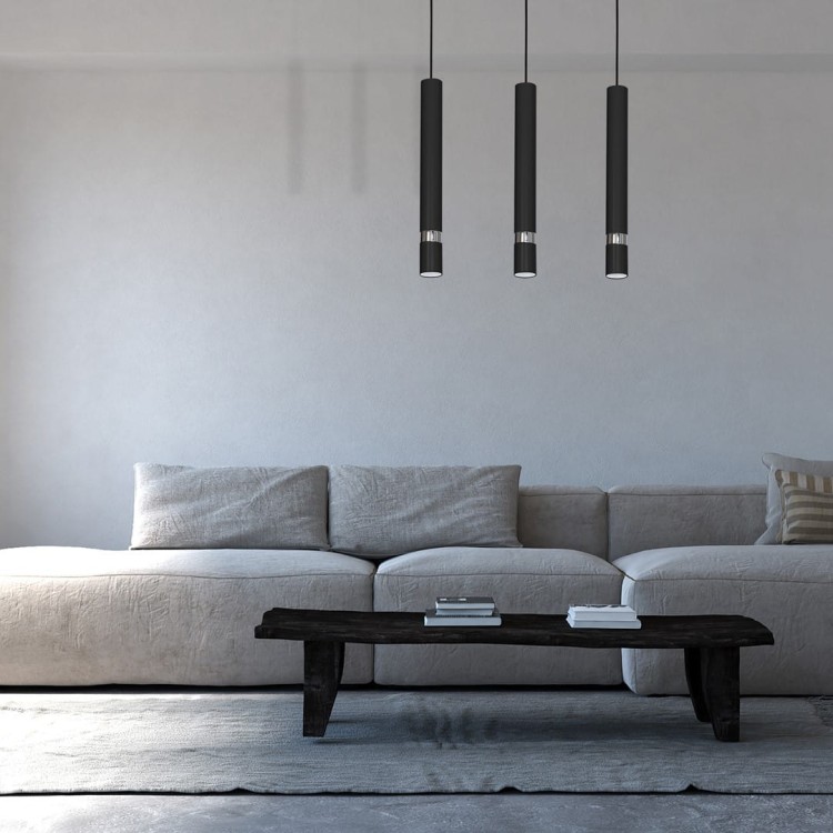 Lampa sufitowa wisząca natynkowa JOKER BLACK/CHROME 3xGU10 MLP1414 Milagro 3x GU10 60cm Spot oprawa oświetleniowa nowoczesna Industrialna Loft nawierzchniowa metal zwis czarny czarna chrom Inspiracje Premium
