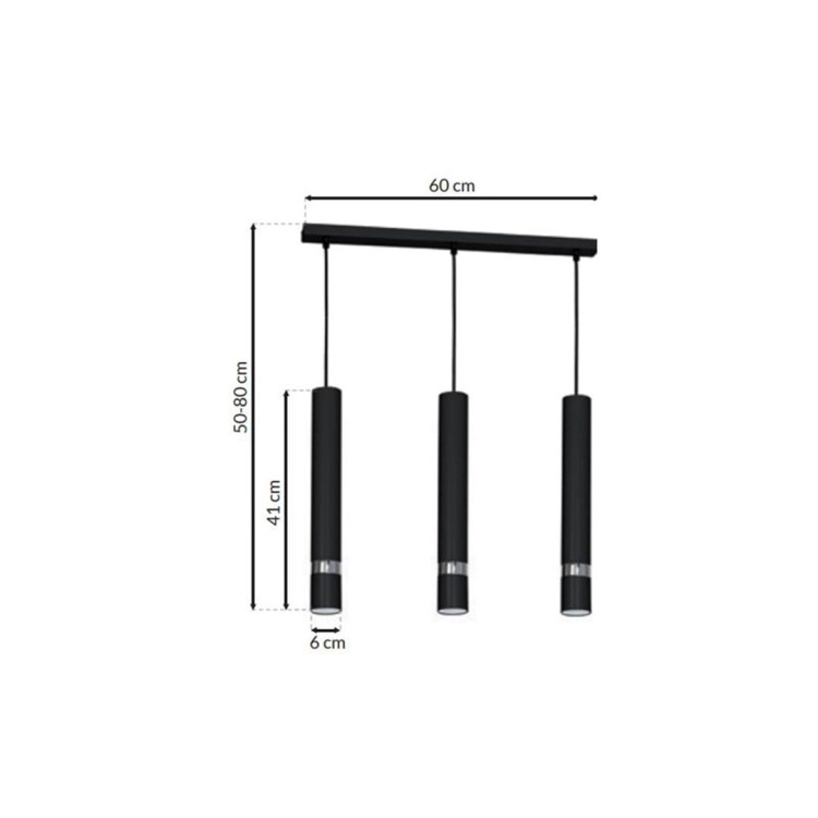 Lampa sufitowa wisząca natynkowa JOKER BLACK/CHROME 3xGU10 MLP1414 Milagro 3x GU10 60cm Spot oprawa oświetleniowa nowoczesna Industrialna Loft nawierzchniowa metal zwis czarny czarna chrom Inspiracje Premium