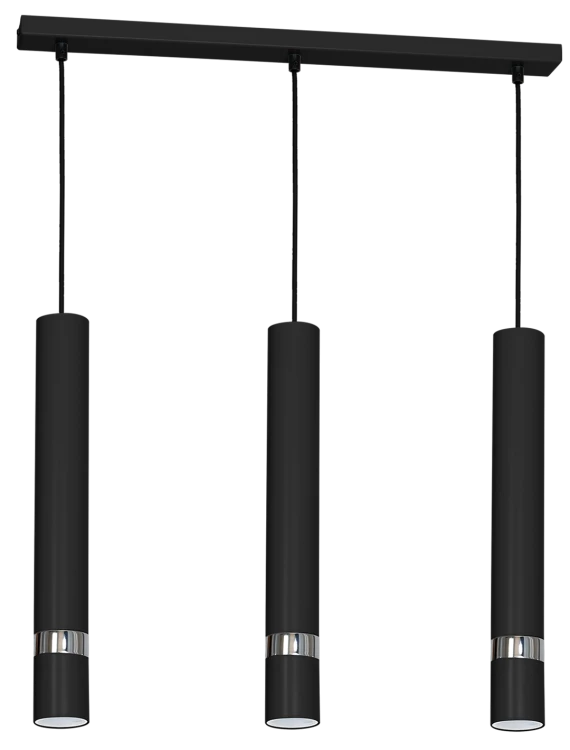 Lampa sufitowa wisząca natynkowa JOKER BLACK/CHROME 3xGU10 MLP1414 Milagro 3x GU10 60cm Spot oprawa oświetleniowa nowoczesna Industrialna Loft nawierzchniowa metal zwis czarny czarna chrom Inspiracje Premium