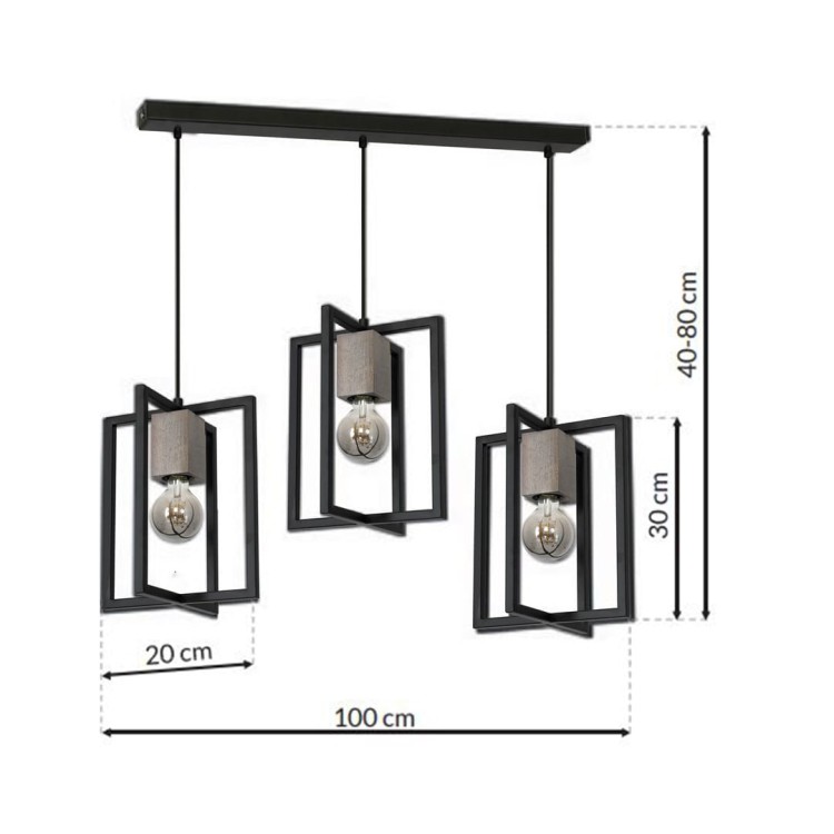 Lampa Wisząca Ralph 3xE27 MLP3712 Milagro