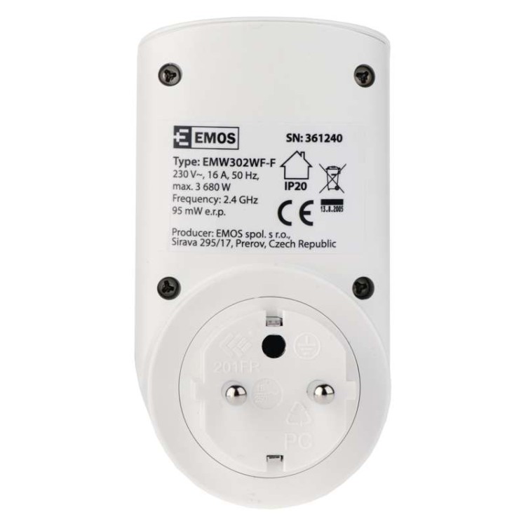 Programator czasowy WiFi G-Homa Gniazdo sieciowe sterowane P5550 Emos z timerem
