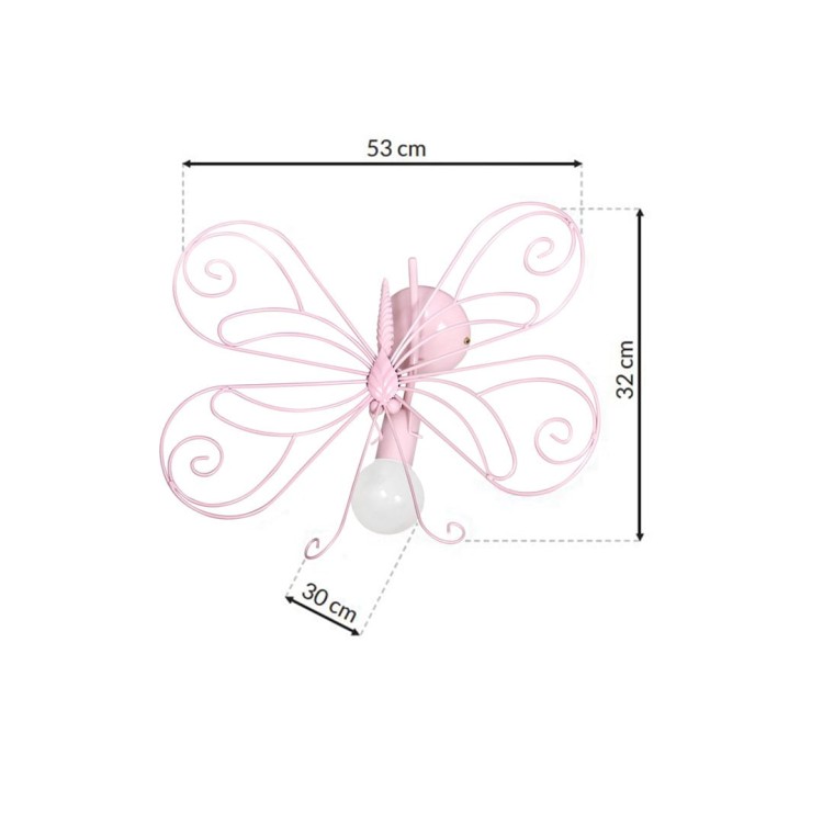 Kinkiet MOTYL 2 PINK 1xE27 MLP3931 Milagro