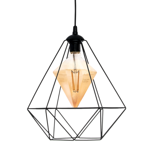 Lampa wisząca ALAMBRE BLACK 1xE27 4W żarówka w zestawie MLP4130 Milagro
