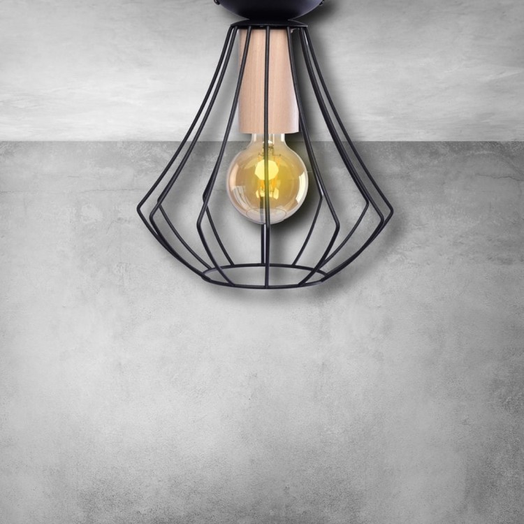 Lampa sufitowa WILL BLACK 1xE27 MLP4189 Milagro