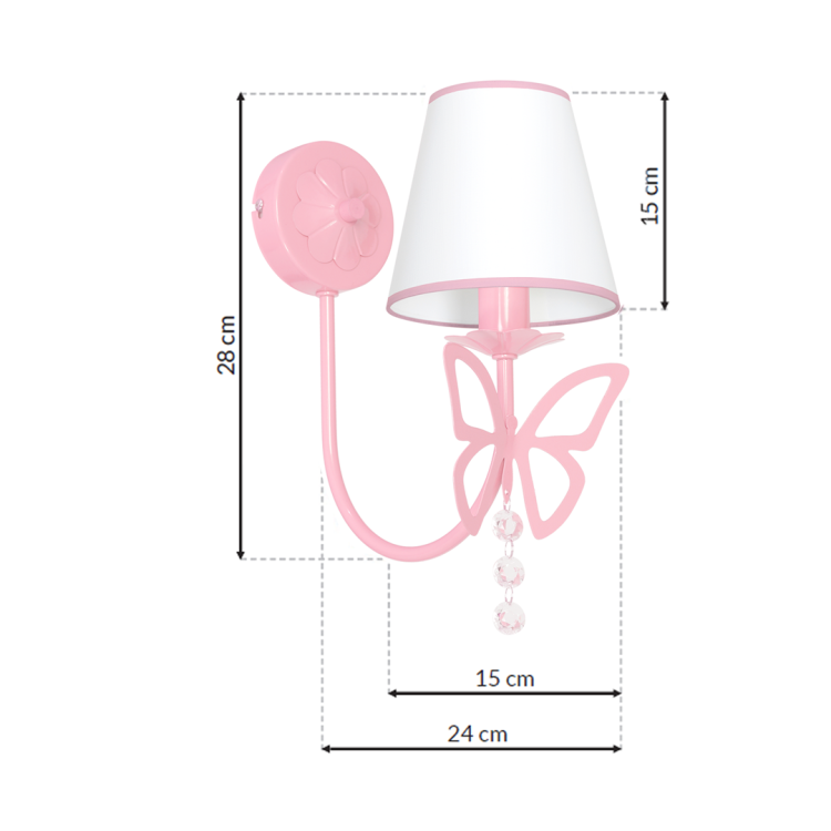 Kinkiet CHARLOTTE PINK 1xE14 MLP4215 Milagro