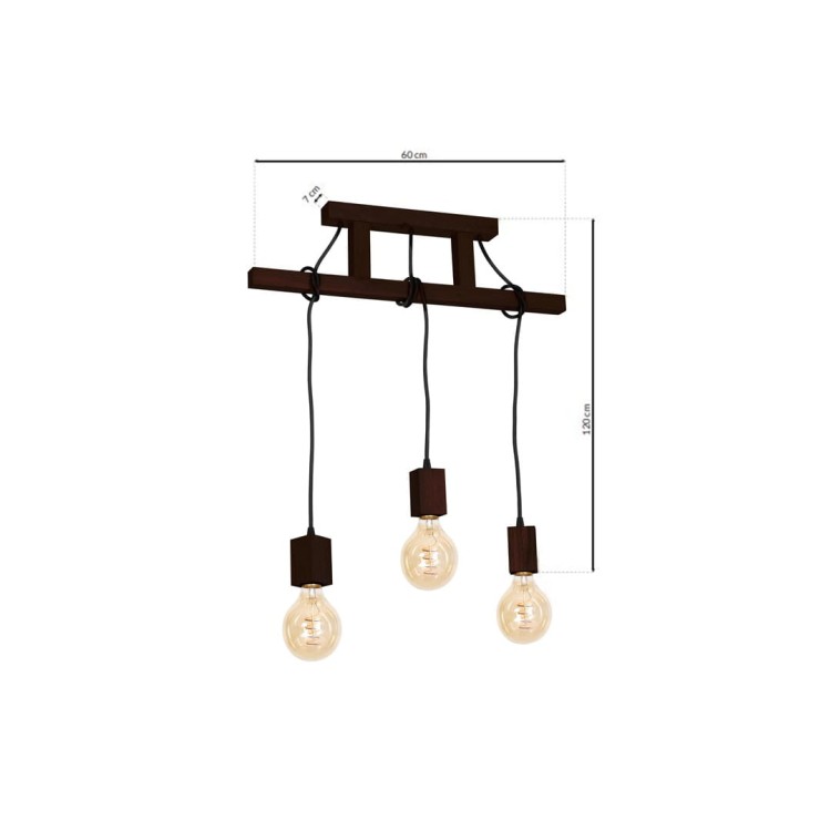Lampa Wisząca JACK 3xE27 Orzech MLP4360 Milagro