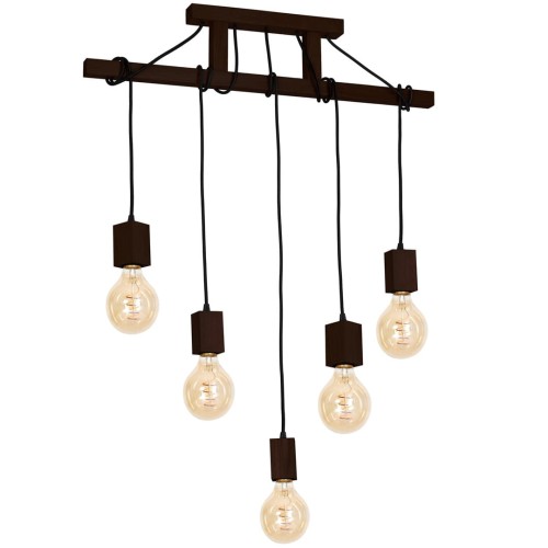 Lampa Wisząca JACK 5xE27 Orzech MLP4361 Milagro