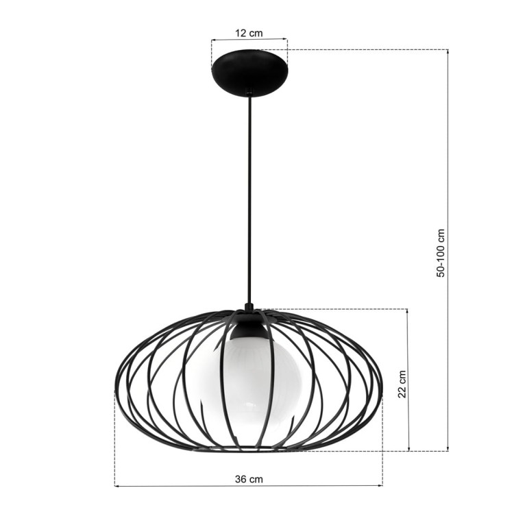 Lampa Wisząca KRONOS BLACK 1xE14 MLP4422 Milagro