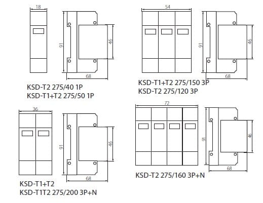Ogranicznik przepięć KSD-T1T2 275/240 3P+N 23920 Kanlux