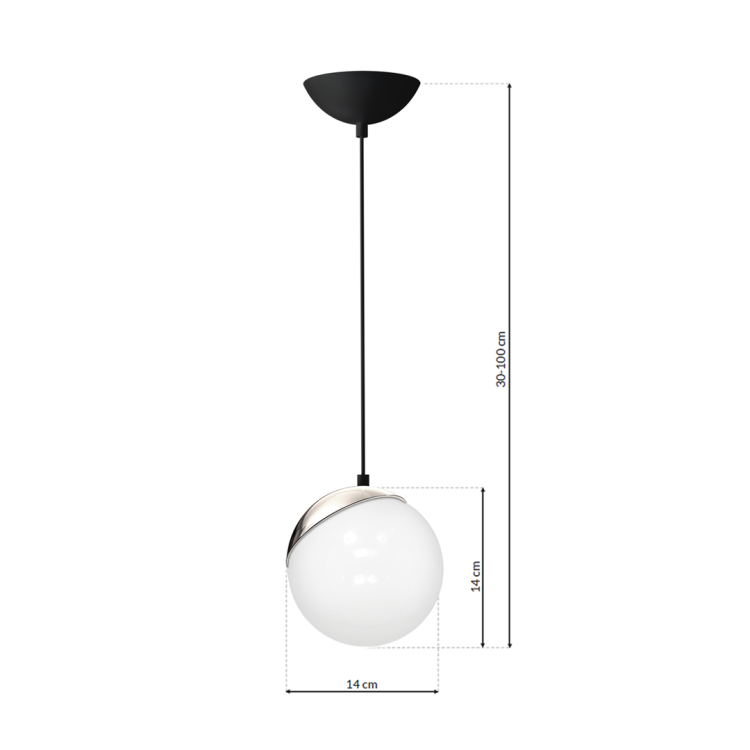 Lampa wisząca SFERA BLACK/CHROME 1xE14 MLP4673 Milagro