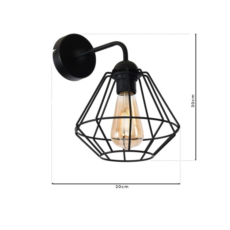 Kinkiet COLIN BLACK 1xE27 MLP4788 Milagro