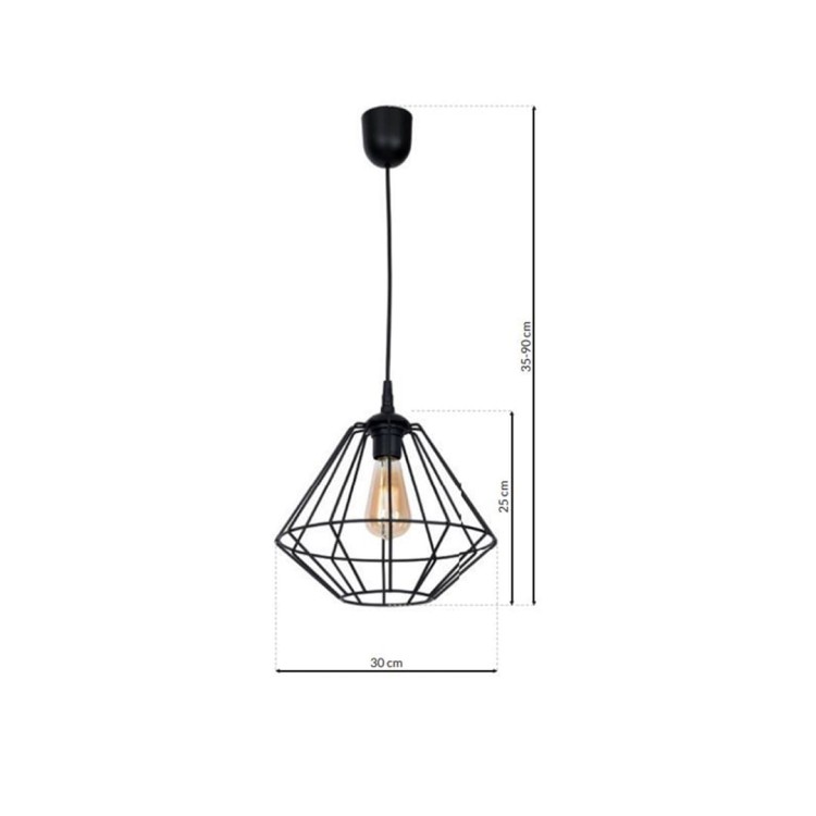 Lampa wisząca COLIN BLACK 1xE27 MLP4789 Milagro