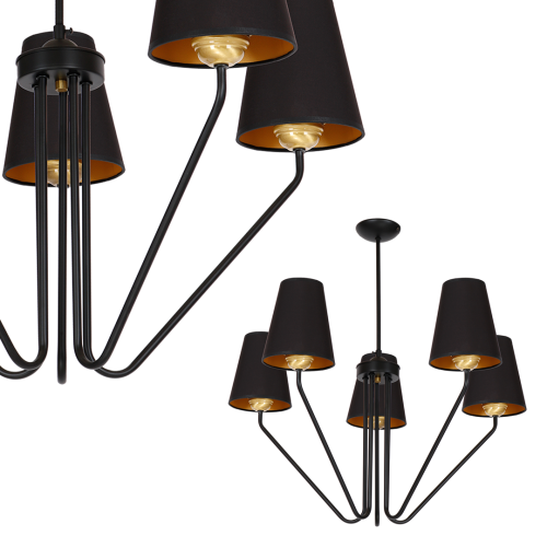 Żyrandol VICTORIA BLACK 5xE27 MLP4913 Milagro