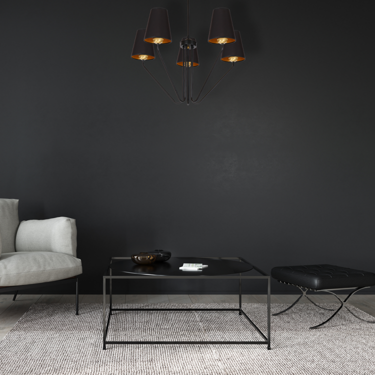 Żyrandol VICTORIA BLACK 5xE27 MLP4913 Milagro