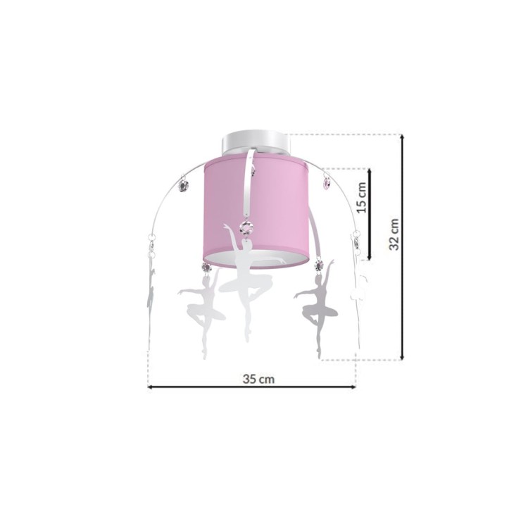 Lampa sufitowa BALETNICA PINK 1xE27 MLP4972 Milagro