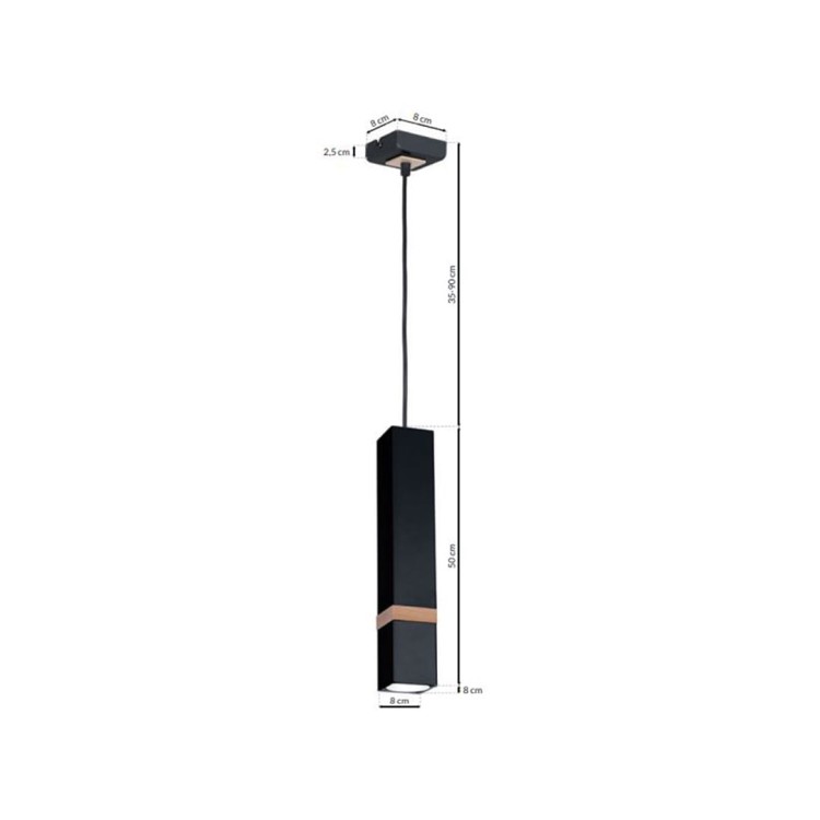 Lampa wisząca VIDAR BLACK 1xGU10 MLP5403 Milagro