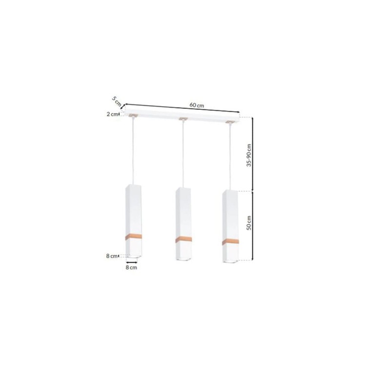 Lampa wisząca VIDAR WHITE 3xGU10 MLP5409 Milagro