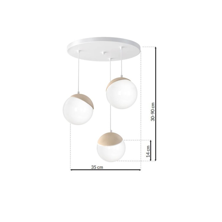 Lampa wisząca SFERA WOOD 3xE14 MLP5425 Milagro