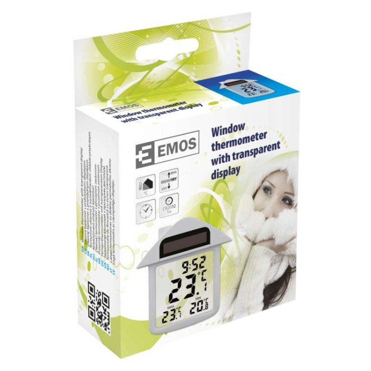 Termometr okienny zewnętrzny LCD solarny OT3335S E3335 Emos bezprzewodowy