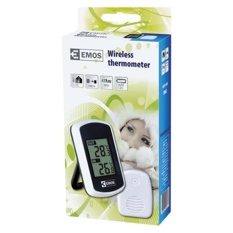 Termometr LCD zasięg 100m E0042 Emos bezprzewodowy