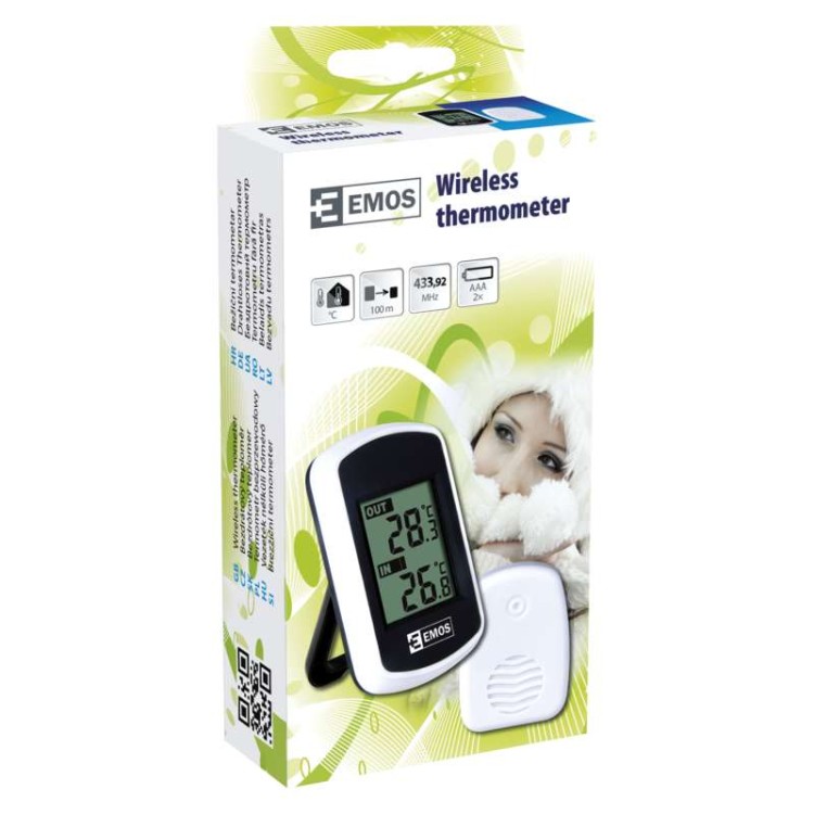 Termometr LCD zasięg 100m E0042 Emos bezprzewodowy