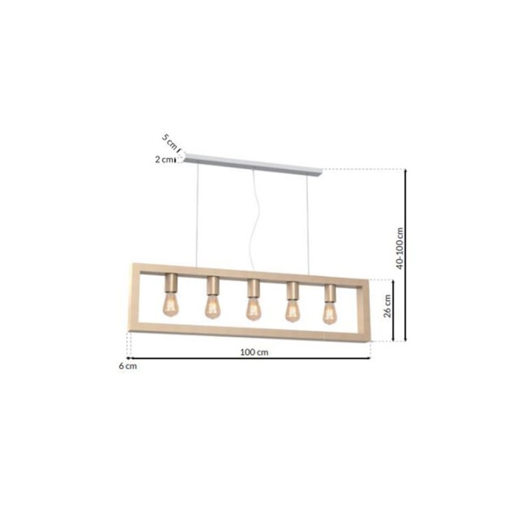 Lampa wisząca MACK 5xE27 MLP5465 Milagro