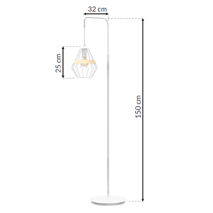Lampa stojąca CLIFF WHITE 1xE27 MLP5522 Milagro