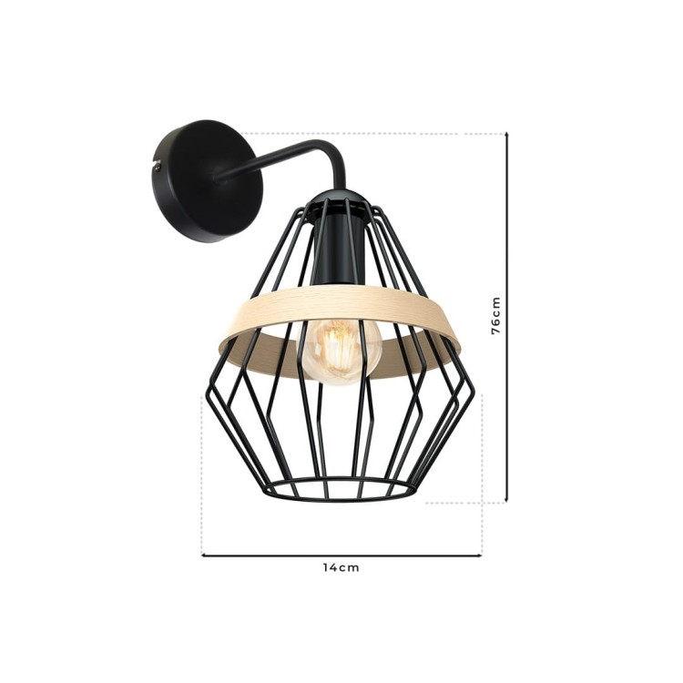 Kinkiet CLIFF BLACK 1xE27 MLP5523 Milagro