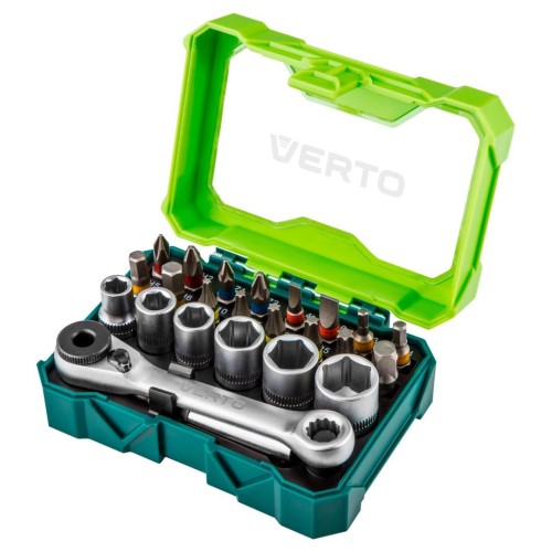 Zestaw Bitów i Nasadek 24 sztuki 25mm - 2xPH, 2xPZ, 2xSL, 4xHEX, 5xTX, Nasadki 6 sztuk 66H624 Verto