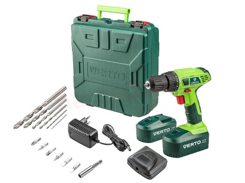 Wiertarko-wkrętarka akumulatorowa + Walizka 2 x 14,4V Ni-Zn 1.5Ah 50G185 Verto