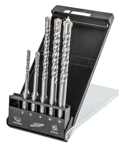 Zestaw wierteł do betonu SDS Plus quatro 57H572 Graphite Wiertła 5 sztuk 5, 6 x 110 mm + 8, 10, 12 x 160 mm