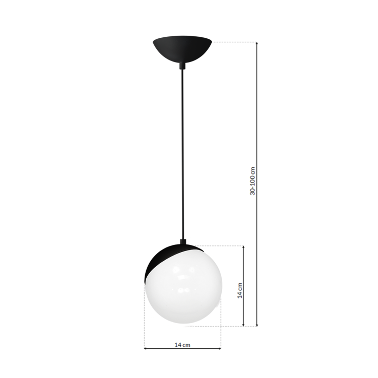 Lampa wisząca SFERA BLACK 1xE14 MLP5739 Milagro