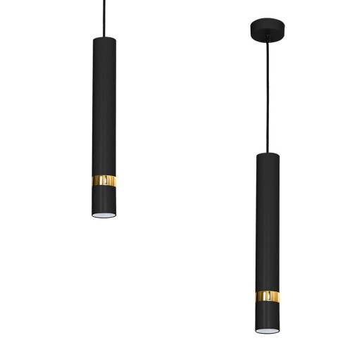 Lampa sufitowa wisząca natynkowa JOKER BLACK/GOLD 1xGU10 MLP6079 Milagro 1x GU10 50-90cm Spot oprawa oświetleniowa nowoczesna Industrialna Loft nawierzchniowa metal zwis czarny czarna złoty czarno złota Inspiracje Premium