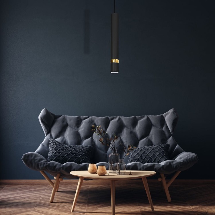 Lampa sufitowa wisząca natynkowa JOKER BLACK/GOLD 1xGU10 MLP6079 Milagro 1x GU10 50-90cm Spot oprawa oświetleniowa nowoczesna Industrialna Loft nawierzchniowa metal zwis czarny czarna złoty czarno złota Inspiracje Premium