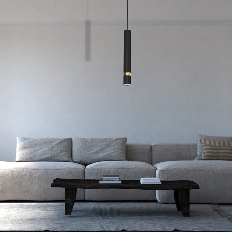 Lampa sufitowa wisząca natynkowa JOKER BLACK/GOLD 1xGU10 MLP6079 Milagro 1x GU10 50-90cm Spot oprawa oświetleniowa nowoczesna Industrialna Loft nawierzchniowa metal zwis czarny czarna złoty czarno złota Inspiracje Premium