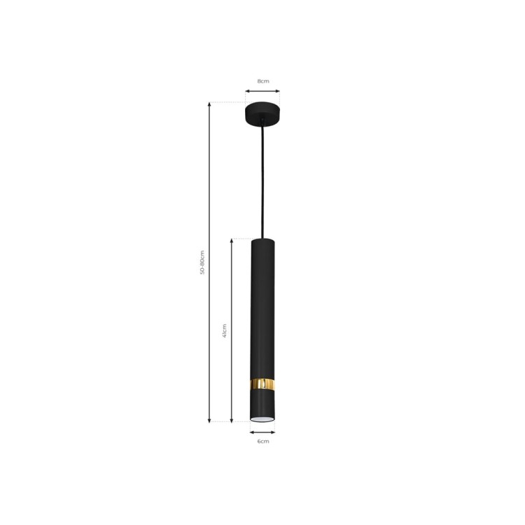 Lampa sufitowa wisząca natynkowa JOKER BLACK/GOLD 1xGU10 MLP6079 Milagro 1x GU10 50-90cm Spot oprawa oświetleniowa nowoczesna Industrialna Loft nawierzchniowa metal zwis czarny czarna złoty czarno złota Inspiracje Premium