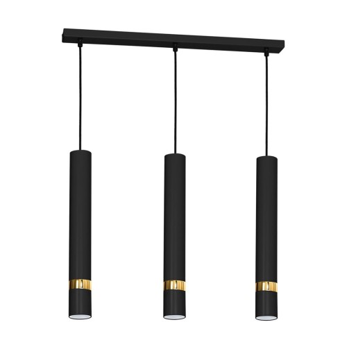 Lampa sufitowa wisząca natynkowa JOKER BLACK/GOLD 3xGU10 MLP6080 Milagro 3x GU10 60cm Spot oprawa oświetleniowa nowoczesna Industrialna Loft nawierzchniowa metal zwis czarny czarna złoty czarno złota Inspiracje Premium