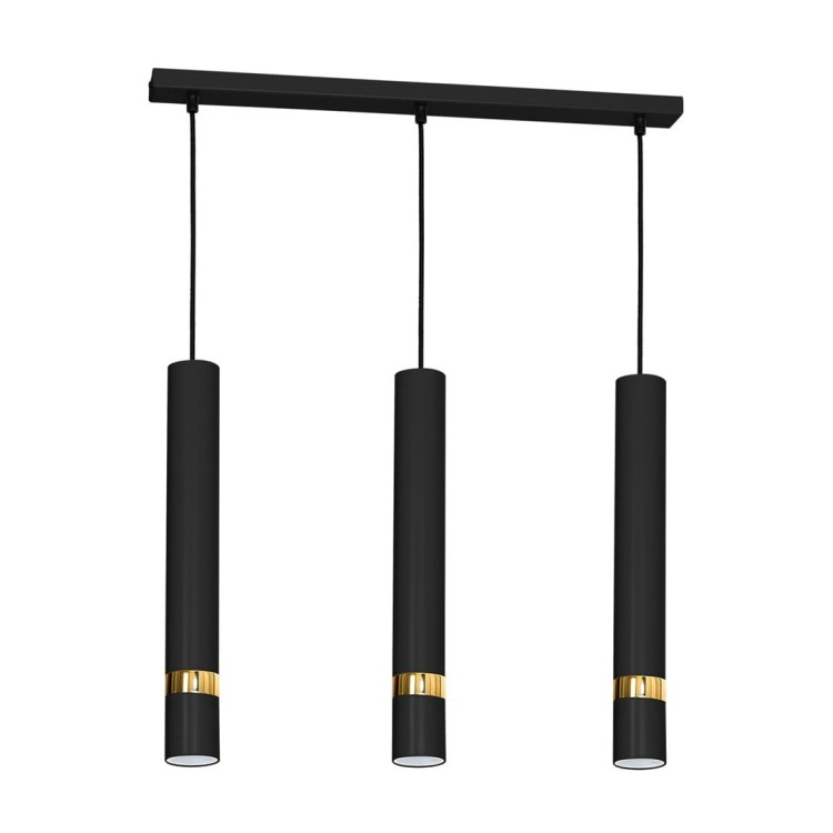 Lampa sufitowa wisząca natynkowa JOKER BLACK/GOLD 3xGU10 MLP6080 Milagro 3x GU10 60cm Spot oprawa oświetleniowa nowoczesna Industrialna Loft nawierzchniowa metal zwis czarny czarna złoty czarno złota Inspiracje Premium