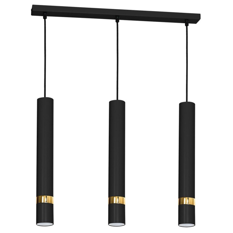 Lampa sufitowa wisząca natynkowa JOKER BLACK/GOLD 3xGU10 MLP6080 Milagro 3x GU10 60cm Spot oprawa oświetleniowa nowoczesna Industrialna Loft nawierzchniowa metal zwis czarny czarna złoty czarno złota Inspiracje Premium