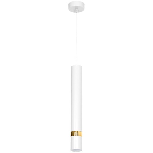 Lampa sufitowa wisząca natynkowa JOKER WHITE/GOLD 1xGU10 MLP6081 Milagro 1x GU10 50-90cm Spot oprawa oświetleniowa nowoczesna Industrialna Loft nawierzchniowa metal zwis biały biała złoty biało złota Inspiracje Premium