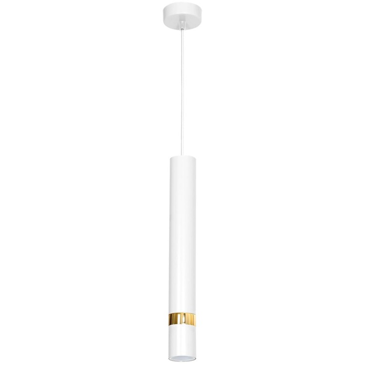 Lampa sufitowa wisząca natynkowa JOKER WHITE/GOLD 1xGU10 MLP6081 Milagro 1x GU10 50-90cm Spot oprawa oświetleniowa nowoczesna Industrialna Loft nawierzchniowa metal zwis biały biała złoty biało złota Inspiracje Premium