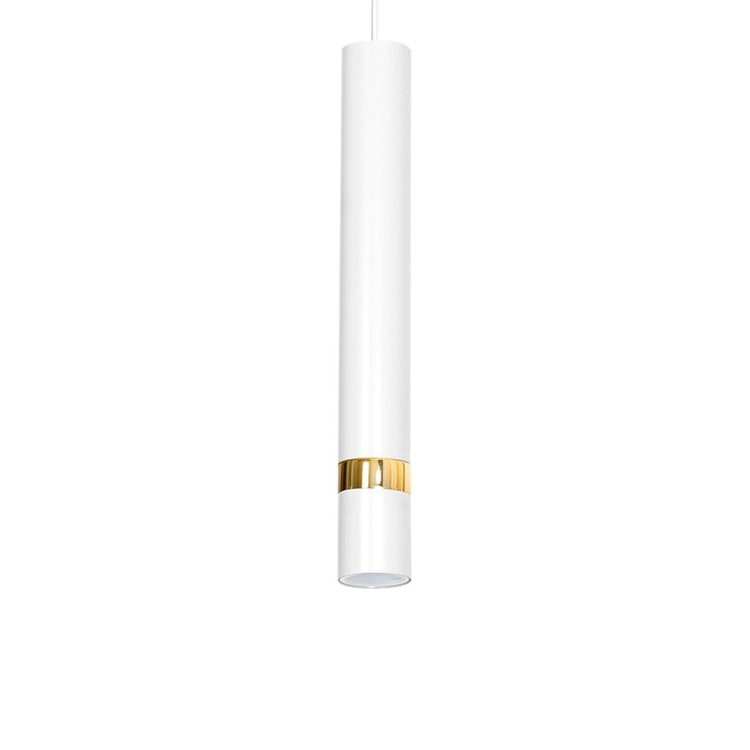Lampa sufitowa wisząca natynkowa JOKER WHITE/GOLD 1xGU10 MLP6081 Milagro 1x GU10 50-90cm Spot oprawa oświetleniowa nowoczesna Industrialna Loft nawierzchniowa metal zwis biały biała złoty biało złota Inspiracje Premium