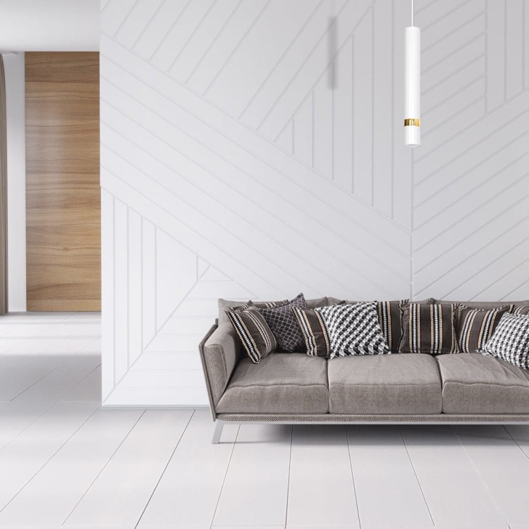 Lampa sufitowa wisząca natynkowa JOKER WHITE/GOLD 1xGU10 MLP6081 Milagro 1x GU10 50-90cm Spot oprawa oświetleniowa nowoczesna Industrialna Loft nawierzchniowa metal zwis biały biała złoty biało złota Inspiracje Premium