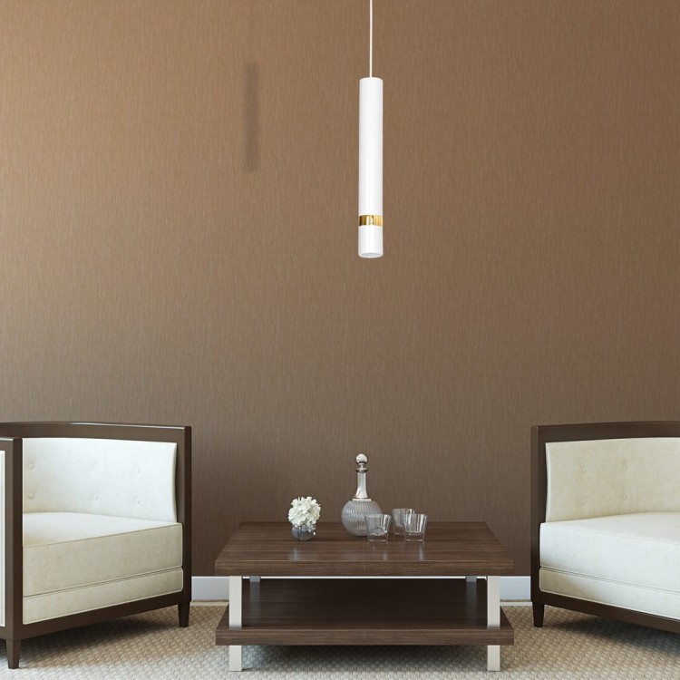 Lampa sufitowa wisząca natynkowa JOKER WHITE/GOLD 1xGU10 MLP6081 Milagro 1x GU10 50-90cm Spot oprawa oświetleniowa nowoczesna Industrialna Loft nawierzchniowa metal zwis biały biała złoty biało złota Inspiracje Premium
