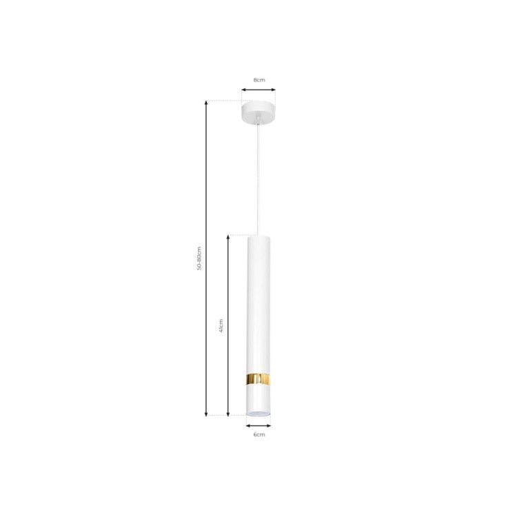 Lampa sufitowa wisząca natynkowa JOKER WHITE/GOLD 1xGU10 MLP6081 Milagro 1x GU10 50-90cm Spot oprawa oświetleniowa nowoczesna Industrialna Loft nawierzchniowa metal zwis biały biała złoty biało złota Inspiracje Premium