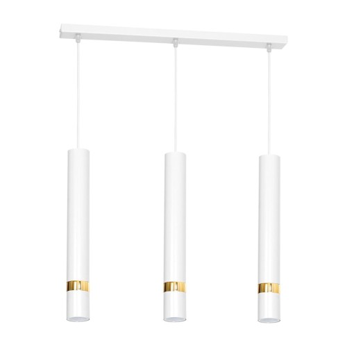 Lampa sufitowa wisząca natynkowa JOKER WHITE/GOLD 3xGU10 MLP6082 Milagro 3x GU10 60cm Spot oprawa oświetleniowa nowoczesna Industrialna Loft nawierzchniowa metal zwis biały biała złoty biało złota Inspiracje Premium