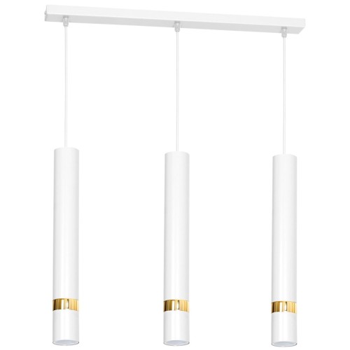 Lampa sufitowa wisząca natynkowa JOKER WHITE/GOLD 3xGU10 MLP6082 Milagro 3x GU10 60cm Spot oprawa oświetleniowa nowoczesna Industrialna Loft nawierzchniowa metal zwis biały biała złoty biało złota Inspiracje Premium