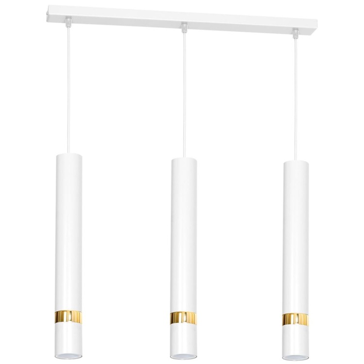 Lampa sufitowa wisząca natynkowa JOKER WHITE/GOLD 3xGU10 MLP6082 Milagro 3x GU10 60cm Spot oprawa oświetleniowa nowoczesna Industrialna Loft nawierzchniowa metal zwis biały biała złoty biało złota Inspiracje Premium