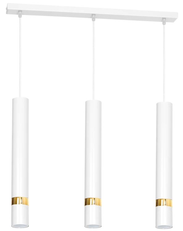 Lampa sufitowa wisząca natynkowa JOKER WHITE/GOLD 3xGU10 MLP6082 Milagro 3x GU10 60cm Spot oprawa oświetleniowa nowoczesna Industrialna Loft nawierzchniowa metal zwis biały biała złoty biało złota Inspiracje Premium